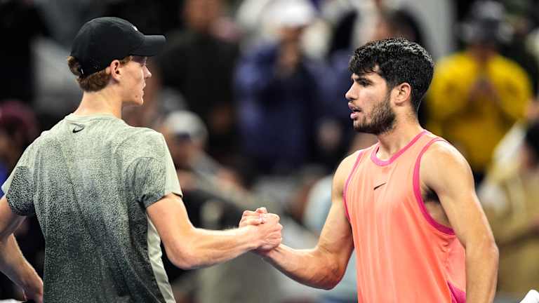 Alcaraz is the only player to beat Sinner more than once since the start of last year, and he's done it three times—at Indian Wells, Roland Garros and Beijing last year.