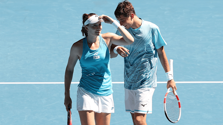Rybakina partnered Alexander Shevchenko for a dramatic mixed doubles victory in Perth, defeating Spain's Yvonne Cavalle-Reimers and Pablo Carreño Busta in a match tiebreaker.